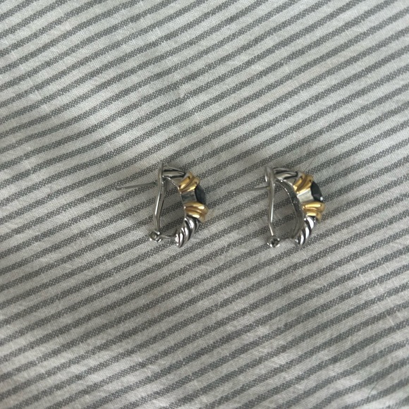 Vintage 2-tone Renaissance Revival Design Pierced Earrings - Picture 2 of 4